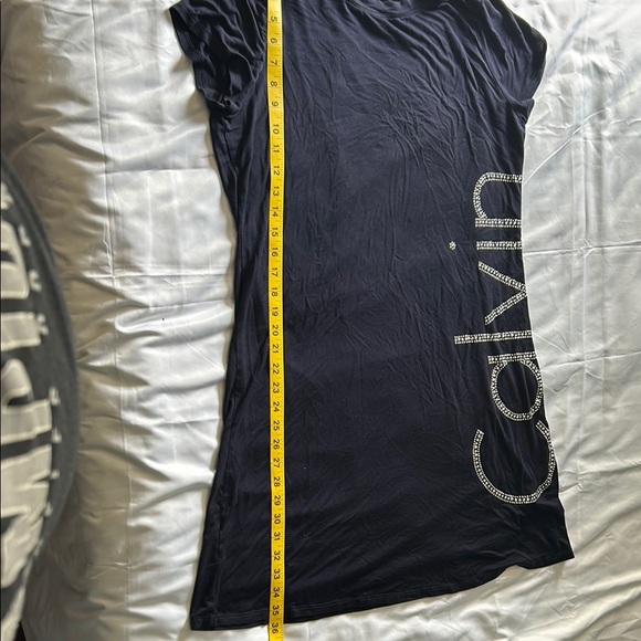 Calvin Klein Black Fitted Sleeveless Graphic Top - Picture 3 of 6